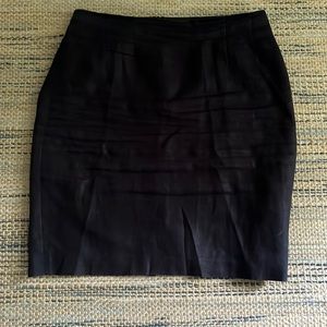 Vintage 80s Carol Horn Navy Linen Skirt - image 1